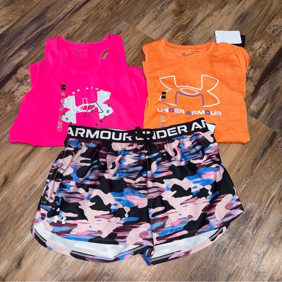 Under Armour Other - Girls’ Youth XL Under Armour lot tank top, tshirt & shorts NWT